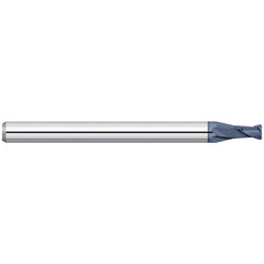 Corner Radius End Mill: 3/32" Dia, 9/64" LOC, 0.0100" Radius, 2 Flute, Solid Carbide