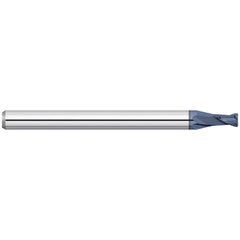 Corner Radius End Mill: 1/16" Dia, 0.186" LOC, 0.0100" Radius, 2 Flute, Solid Carbide