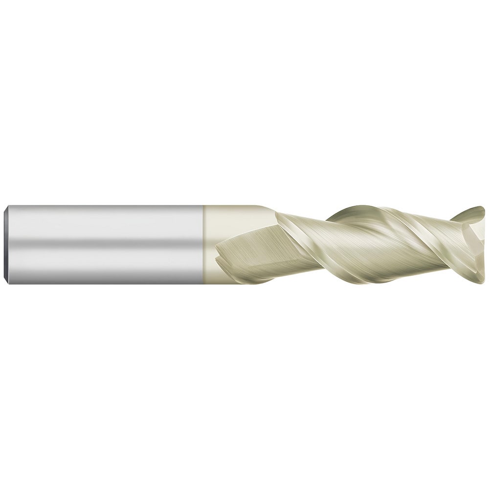 Corner Radius End Mill: 1/4" Dia, 1/2" LOC, 0.50 mm Radius, 2 Flute, Solid Carbide