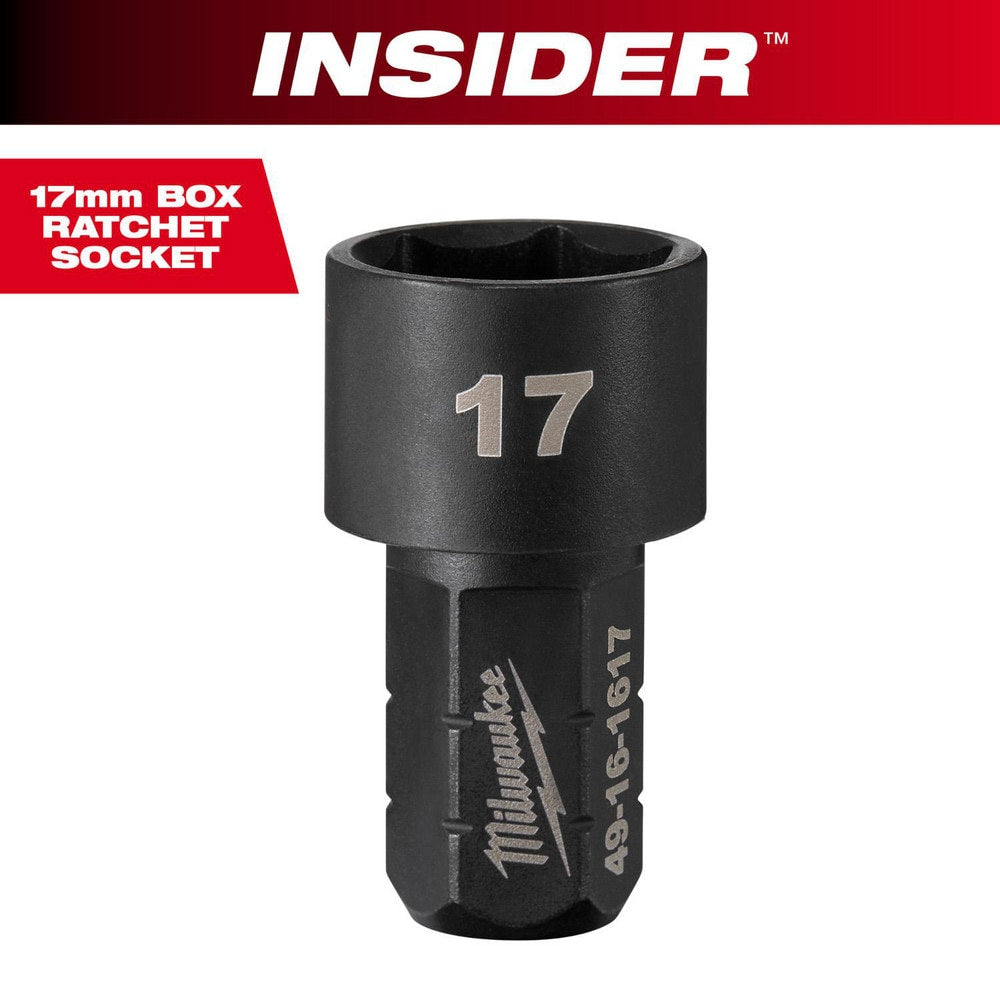 Impact Socket: 9/16" Drive, 17 mm Socket, Hex Drive