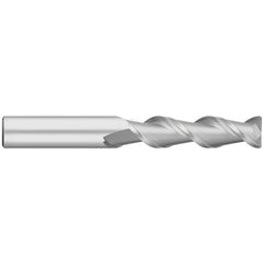 Corner Radius End Mill: 1" Dia, 2-1/4" LOC, 0.1250" Radius, 2 Flute, Solid Carbide