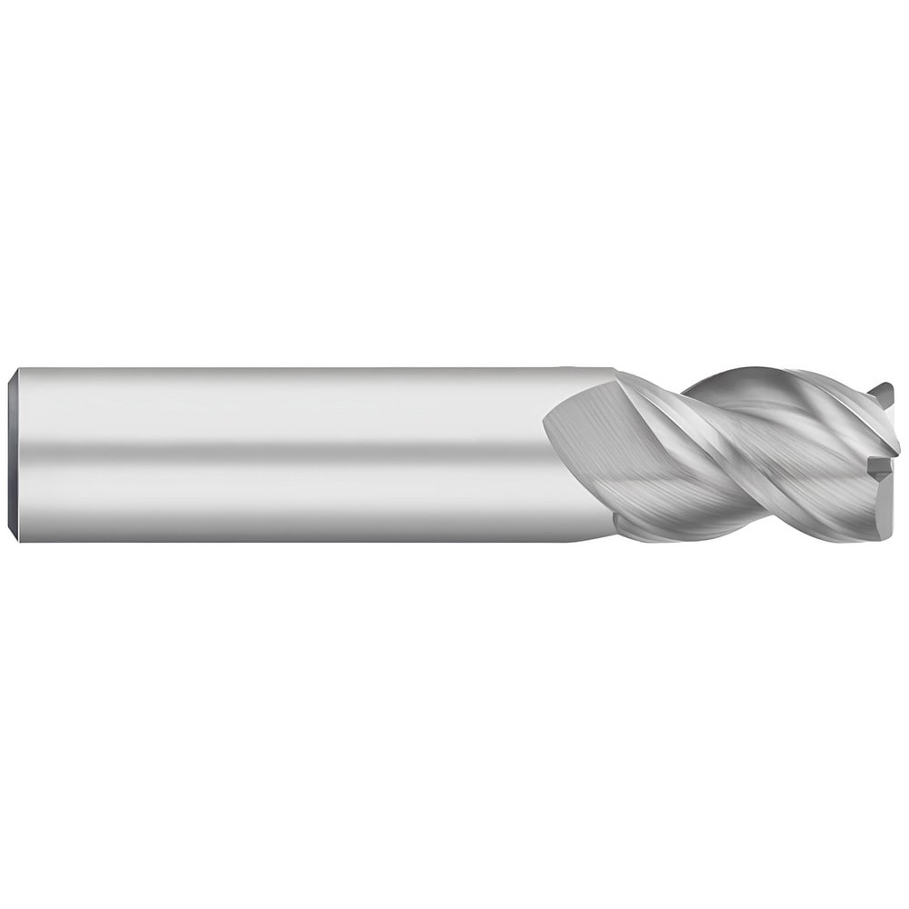 Corner Radius End Mill: 3/8" Dia, 5/8" LOC, 0.0600" Radius, 3 Flute, Solid Carbide