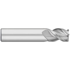 Corner Radius End Mill: 1/4" Dia, 1/2" LOC, 0.50 mm Radius, 3 Flute, Solid Carbide