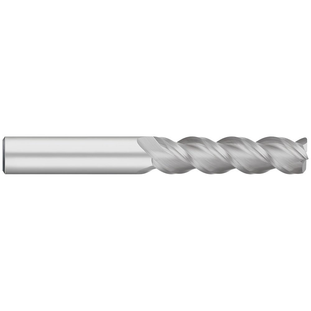 Corner Radius End Mill: 1" Dia, 2-1/4" LOC, 0.1250" Radius, 3 Flute, Solid Carbide