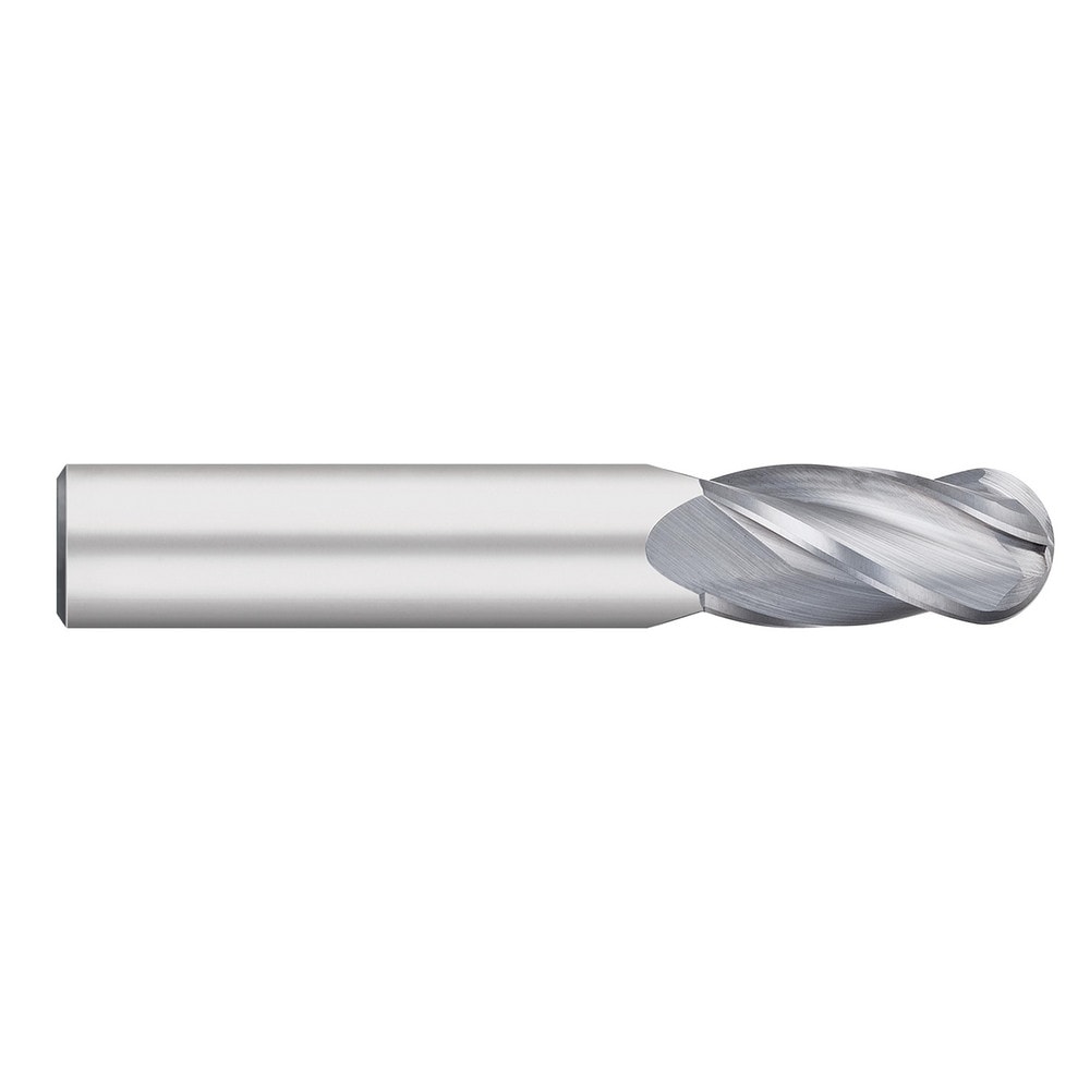 Ball End Mill: 5/16" Dia, 13/16" LOC, 4 Flute, Solid Carbide