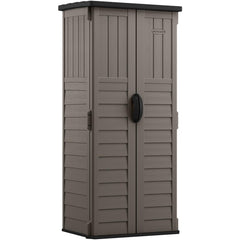 Sheds; Shed Type: Vertical Storage Shed; Overall Width: 32 in; Overall Depth: 25.5 in; Overall Height: 6 ft; Overall Capacity: 22 ft¬≥; Material: Resin; Color: Gray