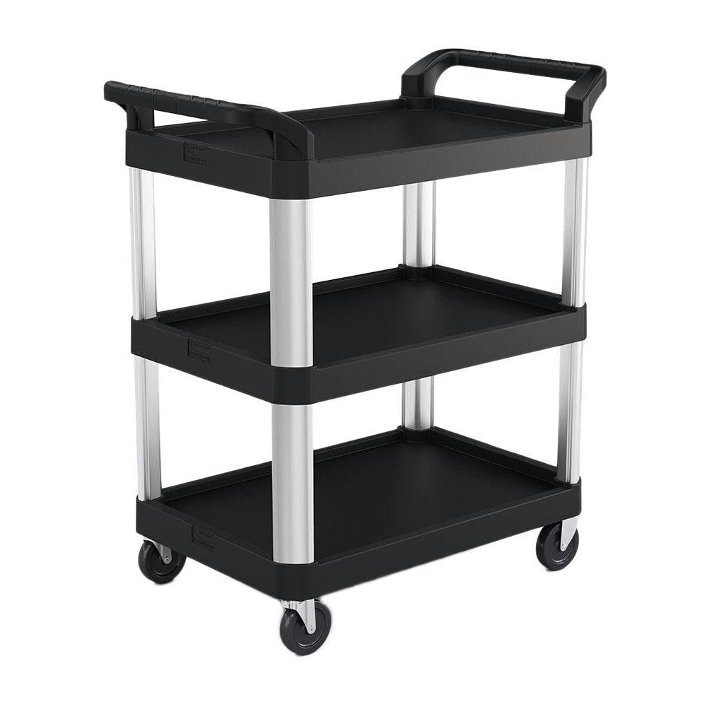 Utility Utility Cart: 34" Long, 20" Wide, HDPE, 300 lb Capacity, Black