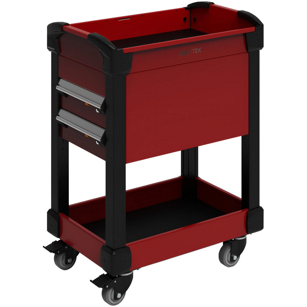 Utility Utility Cart: 25" Long, 25" Wide, 600 lb Capacity, Carmine Red