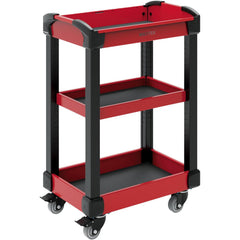 Utility Utility Cart: 25" Long, 25" Wide, Steel, 600 lb Capacity, Carmine Red