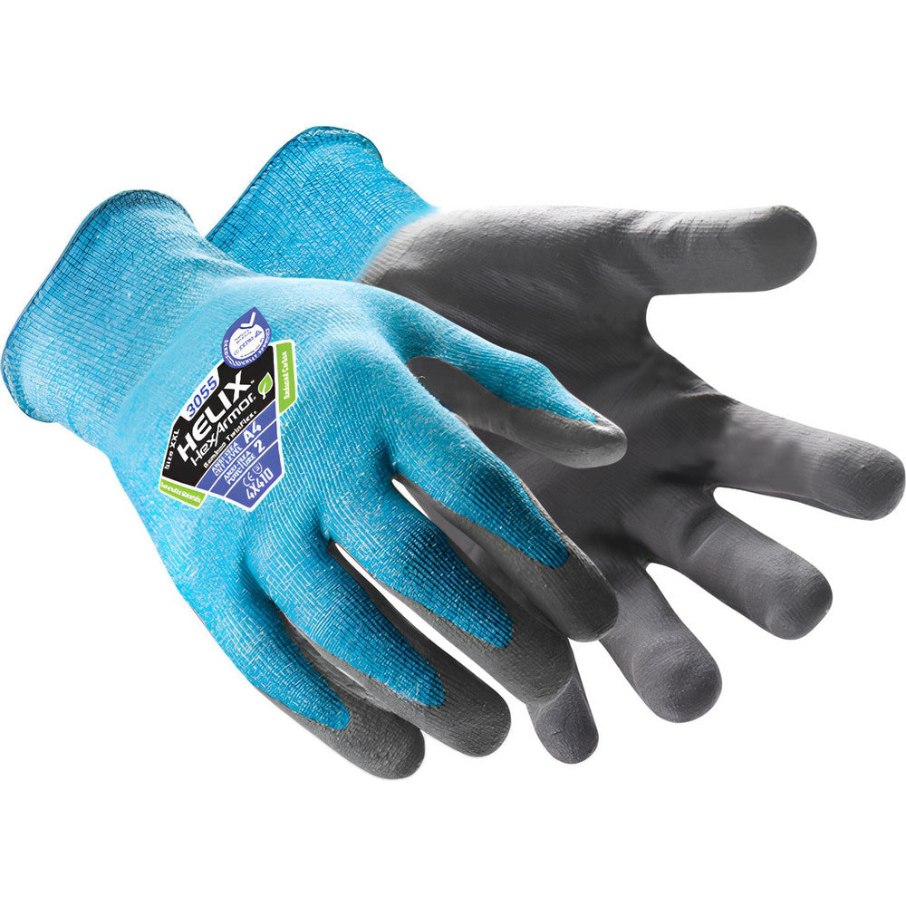 Cut, Puncture & Abrasion-Resistant Gloves: Helix Helix, Size 2X-Large, ANSI Cut A4, ANSI Puncture 2, Nitrile, HPPE Blend