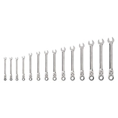 Ratchet Set & Combination Wrench Set: 14 Pc, Metric