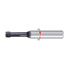 Helical Flute Thread Mill: M5 x 0.8, 4 Flute, 6.00 mm Shank Dia, Solid Carbide