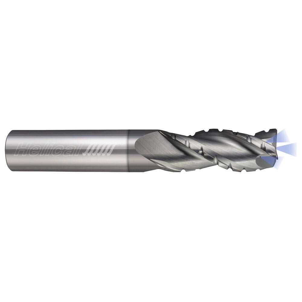 Corner Radius End Mill: 0.375" Dia, 0.7500" LOC, 35 deg Helix, Nplus Coated, Corner Radius End, Centercutting Series Aluminum - 3 Flute - Corner Radius - 35¬∞ Helix - Variable Pitch - Chipbreaker - Coolant Fed