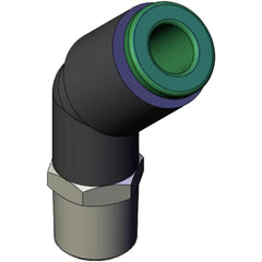 Pneumatic Hose Fittings & Couplings; 6MM-1/8 45D ML ELBOW KR FLAME RES 1-TCH FTTNG