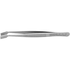 Tweezers; Tweezer Type: Utility; Pattern: Smooth Pointed Tip and Serrated Bent Tip; Material: Stainless Steel; Tip Type: Blunt, Angled; Tip Shape: Square; Overall Length (Decimal Inch): 4; Grip Style: Smooth