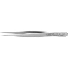 Tweezers; Tweezer Type: Fine Point; Pattern: Smooth Pointed Tip and Serrated Bent Tip; Material: Stainless Steel; Tip Type: Extra Fine; Tip Shape: Pointed; Overall Length (Inch): 4-3/4; Grip Style: Smooth