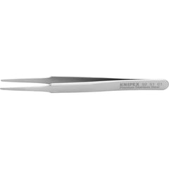 Tweezers; Tweezer Type: Utility; Pattern: Serrated Blunt Tip; Material: Stainless Steel; Tip Type: Blunt; Tip Shape: Pointed; Overall Length (Inch): 4-3/4; Grip Style: Smooth