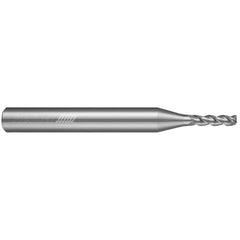 Corner Radius End Mill: 3/16" Dia, 3/4" LOC, 0.0100" Radius, 3 Flute, Solid Carbide