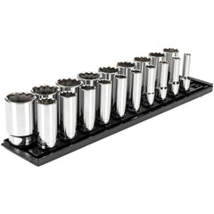 Deep Socket Set Socket Set: 19 Pc, 0.375 to 1-1/2" Socket