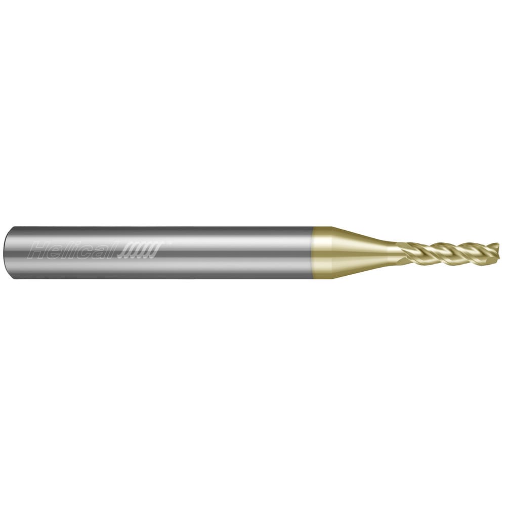 Corner Radius End Mill: 3/16" Dia, 7/16" LOC, 0.0100" Radius, 3 Flute, Solid Carbide