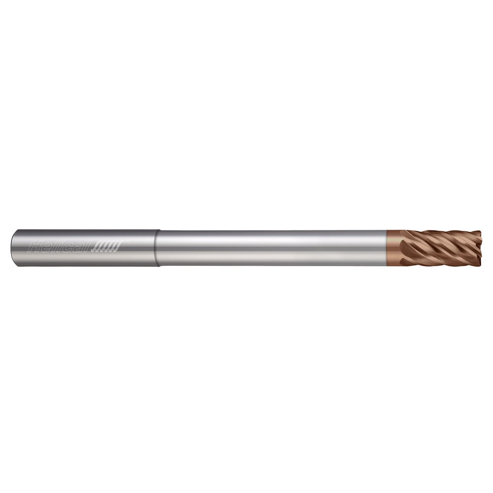 Corner Radius End Mill: 1/8" Dia, 5/32" LOC, 0.0100" Radius, 6 Flute, Solid Carbide