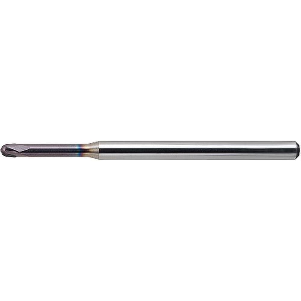 Ball End Mill: 1/4" Dia, 1/4" LOC, 4 Flute, Solid Carbide