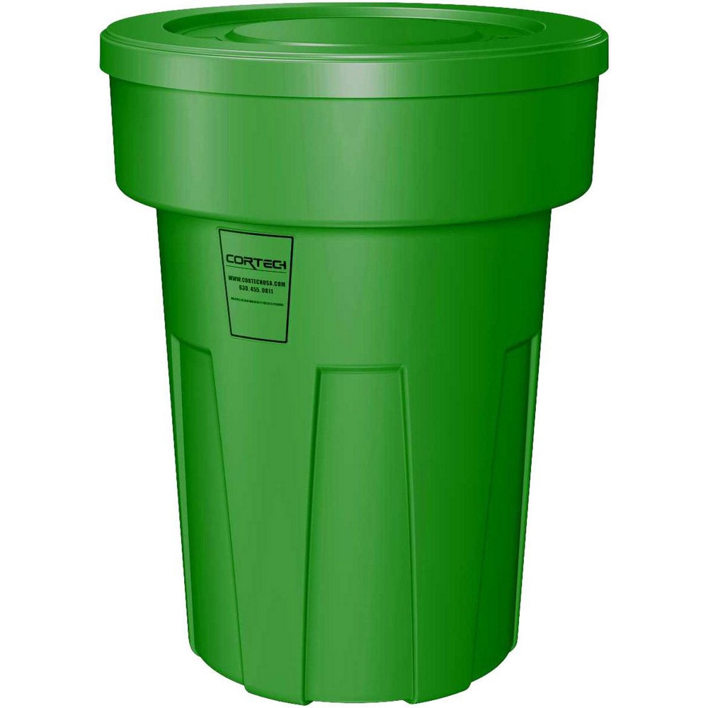 Trash Cans & Recycling Containers; Product Type: Trash Can; Type: Cortech Cobra Trash Can; Container Capacity: 50 Gallons; Container Shape: Round; Lid Type: No Lid; Container Material: Polyethylene; Color: Green; Material: Plastic