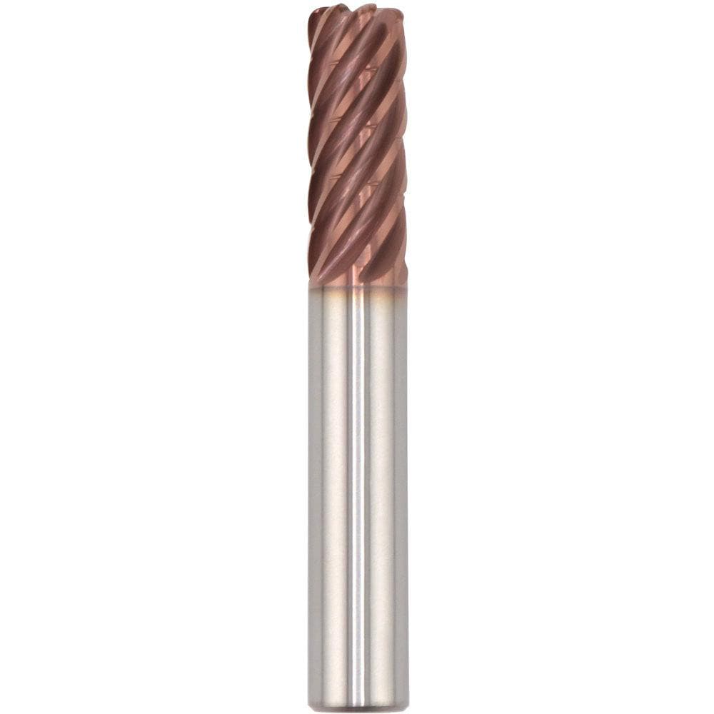 Corner Radius End Mill: 16.00 mm Dia, 64.00 mm LOC, 1.00 mm Radius, 7 Flute, Solid Carbide