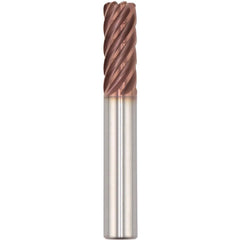 Corner Radius End Mill: 16.00 mm Dia, 64.00 mm LOC, 1.00 mm Radius, 7 Flute, Solid Carbide