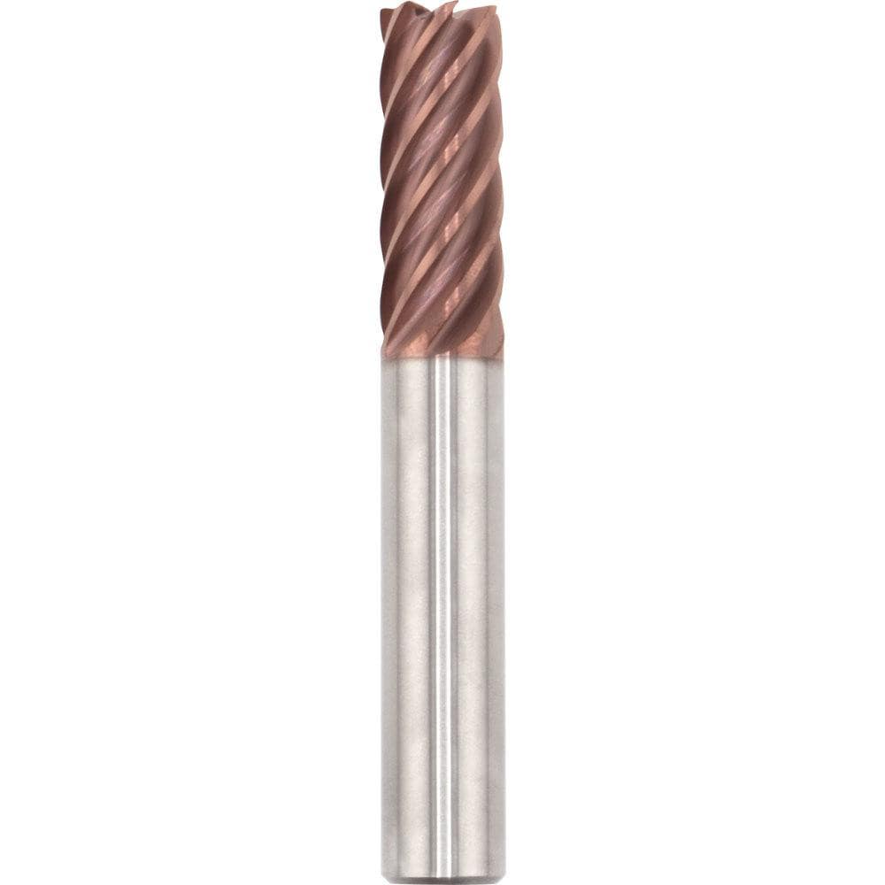 Corner Radius End Mill: 16.00 mm Dia, 48.00 mm LOC, 0.50 mm Radius, 7 Flute, Solid Carbide