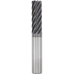 Corner Radius End Mill: 1/2" Dia, 2" LOC, 0.0300" Radius, 7 Flute, Solid Carbide