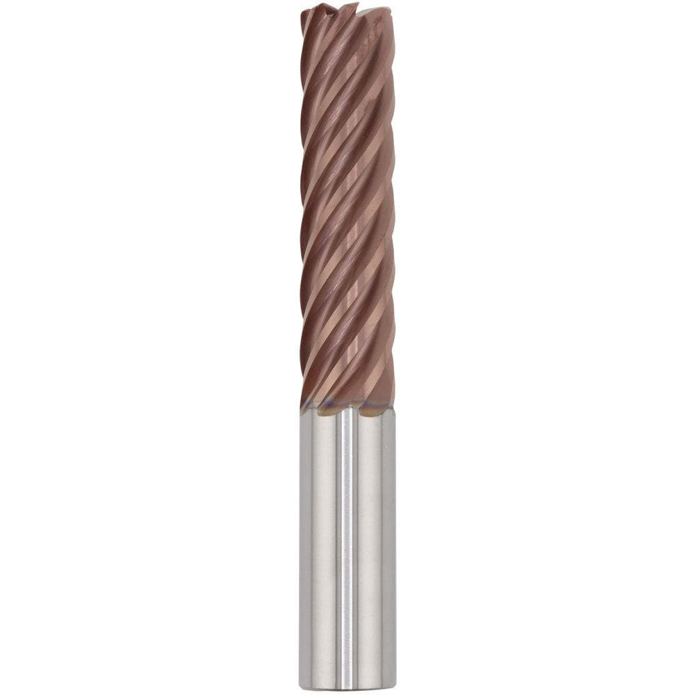 Corner Radius End Mill: 3/4" Dia, 2-1/4" LOC, 0.1200" Radius, 7 Flute, Solid Carbide