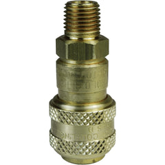 Pneumatic Hose Fittings & Couplings; Fitting Type: Air Hose; Type: Coupler; Coupling Type: Coupler; Interchange Type: Industrial; Thread Type: NPTF; Coupler Size: 0.25; Material: Brass; Thread Standard: Male NPT