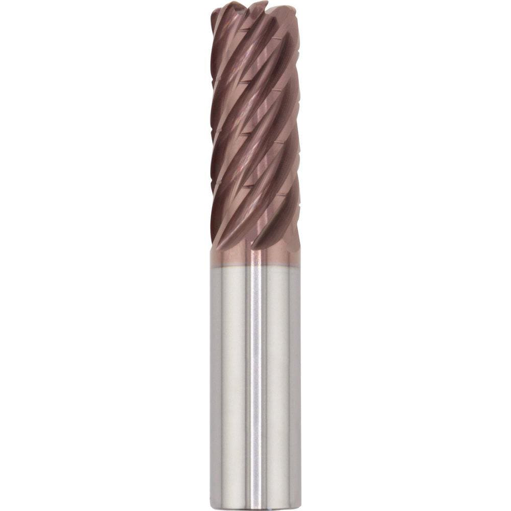 Corner Radius End Mill: 20.00 mm Dia, 50.00 mm LOC, 2.00 mm Radius, 7 Flute, Solid Carbide