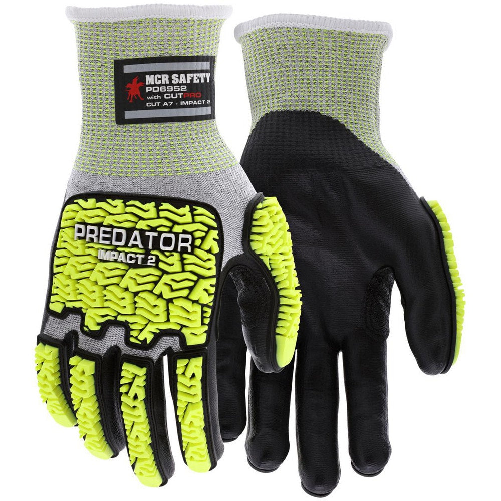 Cut, Puncture & Abrasion-Resistant Gloves: Predator PD6952, Size X-Large, ANSI Cut A7, ANSI Puncture 5, Bi-Polymer, HPPE