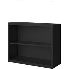 Bookcases; Overall Height: 30; Overall Width: 36; Overall Depth: 18; Material: Steel; Color: Black; Shelf Weight Capacity: 160