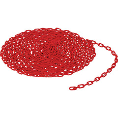 Barrier Rope & Chain; Type: Safety Chain; Snap End Material: None; Hook Fitting Material: None; Color: Red; Link Type: Straight Link; Rope/ Chain Material: Steel