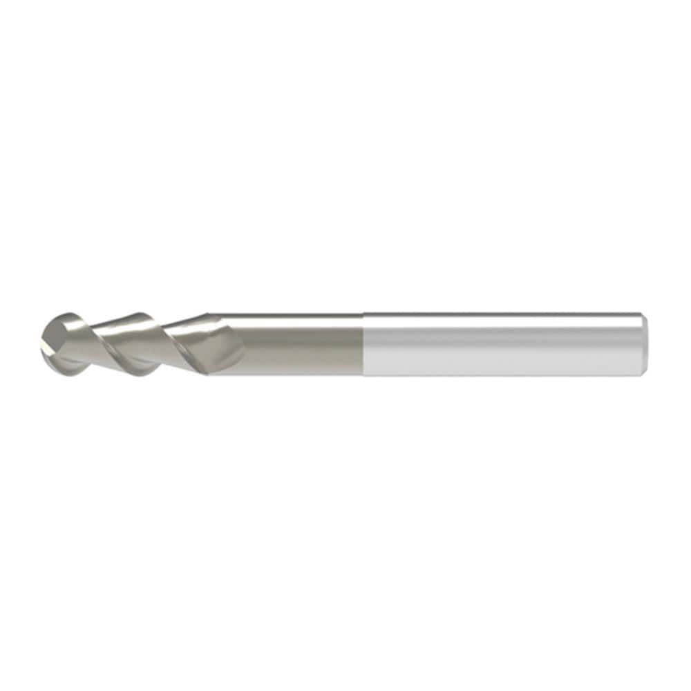 Ball End Mill: 20.00 mm Dia, 52.00 mm LOC, 2 Flute, Solid Carbide