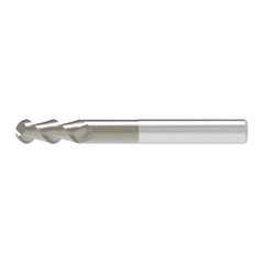 Ball End Mill: 18.00 mm Dia, 20.00 mm LOC, 2 Flute, Solid Carbide