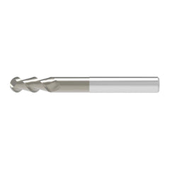 Ball End Mill: 3.00 mm Dia, 3.50 mm LOC, 2 Flute, Solid Carbide