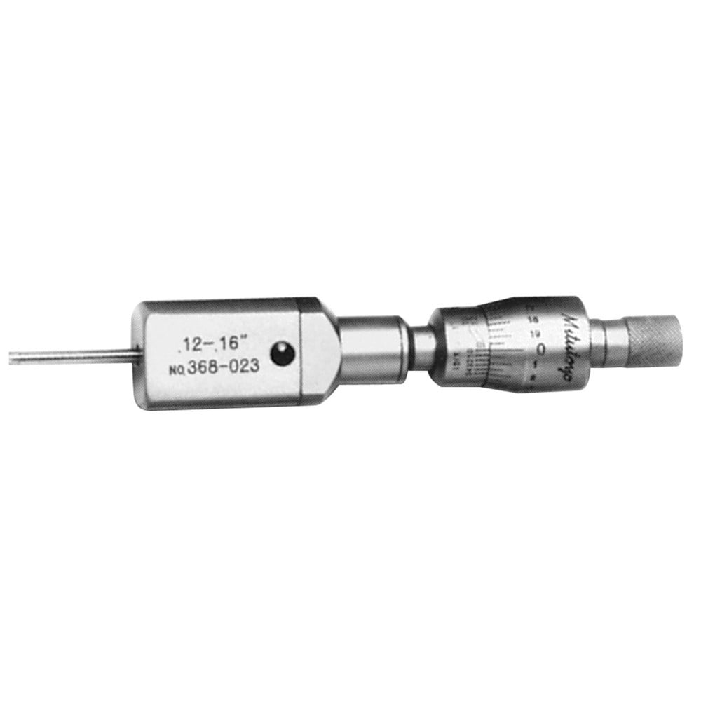 Mechanical Inside Micrometers; Minimum Measurement (Decimal Inch): 0.1200; Maximum Measurement (Decimal Inch): 0.1600; Rod Type: Solid; Thimble Type: Ratchet Stop