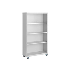 Bookcases; Overall Height: 55; Overall Width: 36; Overall Depth: 13; Material: Steel; Color: White; Shelf Weight Capacity: 160