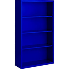 Bookcases; Overall Height: 52; Overall Width: 36; Overall Depth: 18; Material: Steel; Color: Signal Blue; Shelf Weight Capacity: 160