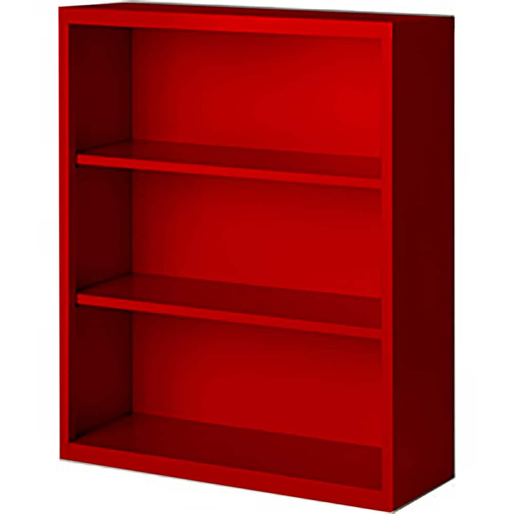 Bookcases; Overall Height: 42; Overall Width: 36; Overall Depth: 13; Material: Steel; Color: Signal Red; Shelf Weight Capacity: 160