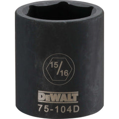 Impact Socket: 1/2" Drive, 15/16" Socket, Hex Drive