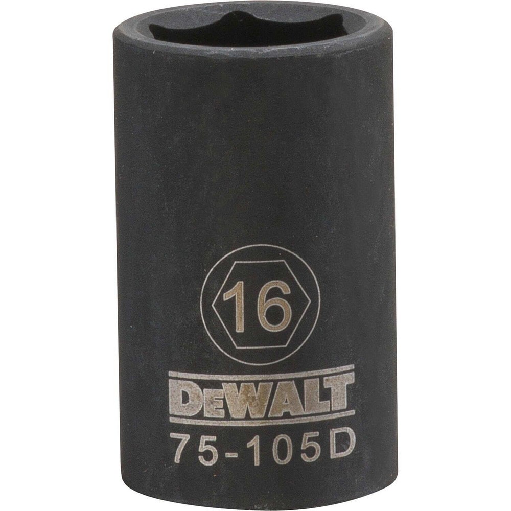 Impact Socket: 1/2" Drive, 16 mm Socket, Hex Drive