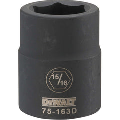 Impact Socket: 3/4" Drive, 15/16" Socket, Hex Drive