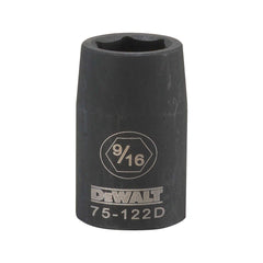 Impact Socket: 1/2" Drive, 9/16" Socket, Hex Drive