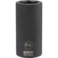 Impact Socket: 3/4" Drive, 1-1/8" Socket, Hex Drive