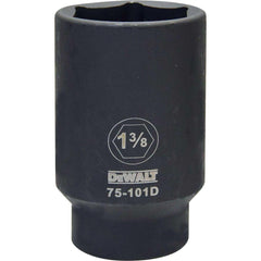 Impact Socket: 1/2" Drive, 1-3/8" Socket, Hex Drive